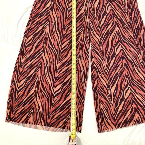 NWT - Asos - Plisee Palazzo Pants - Tiger striped - 16 Curve - Picture 6 of 6